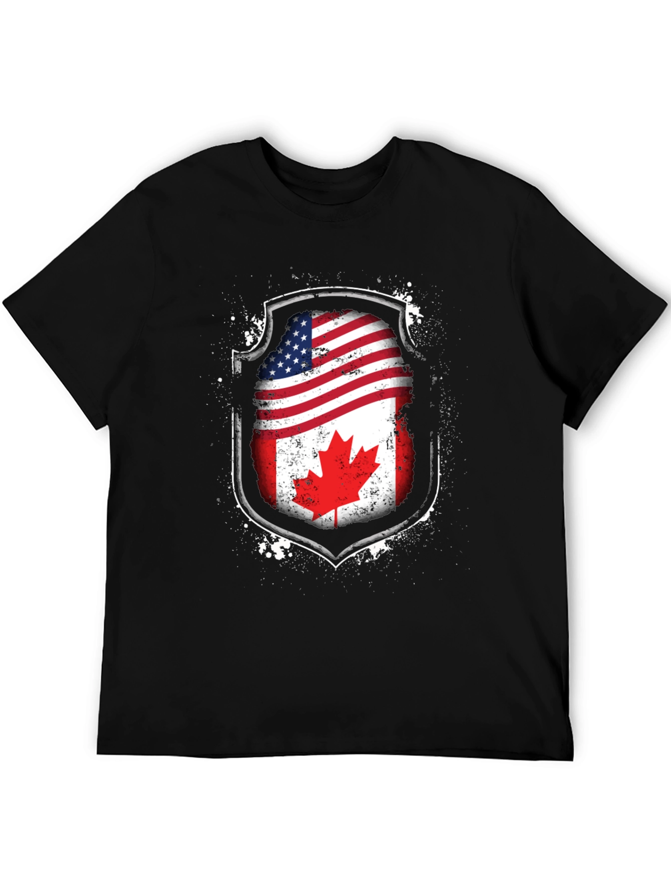 USA & Canada Flag Graphic T-Shirt - Patriotic Pride