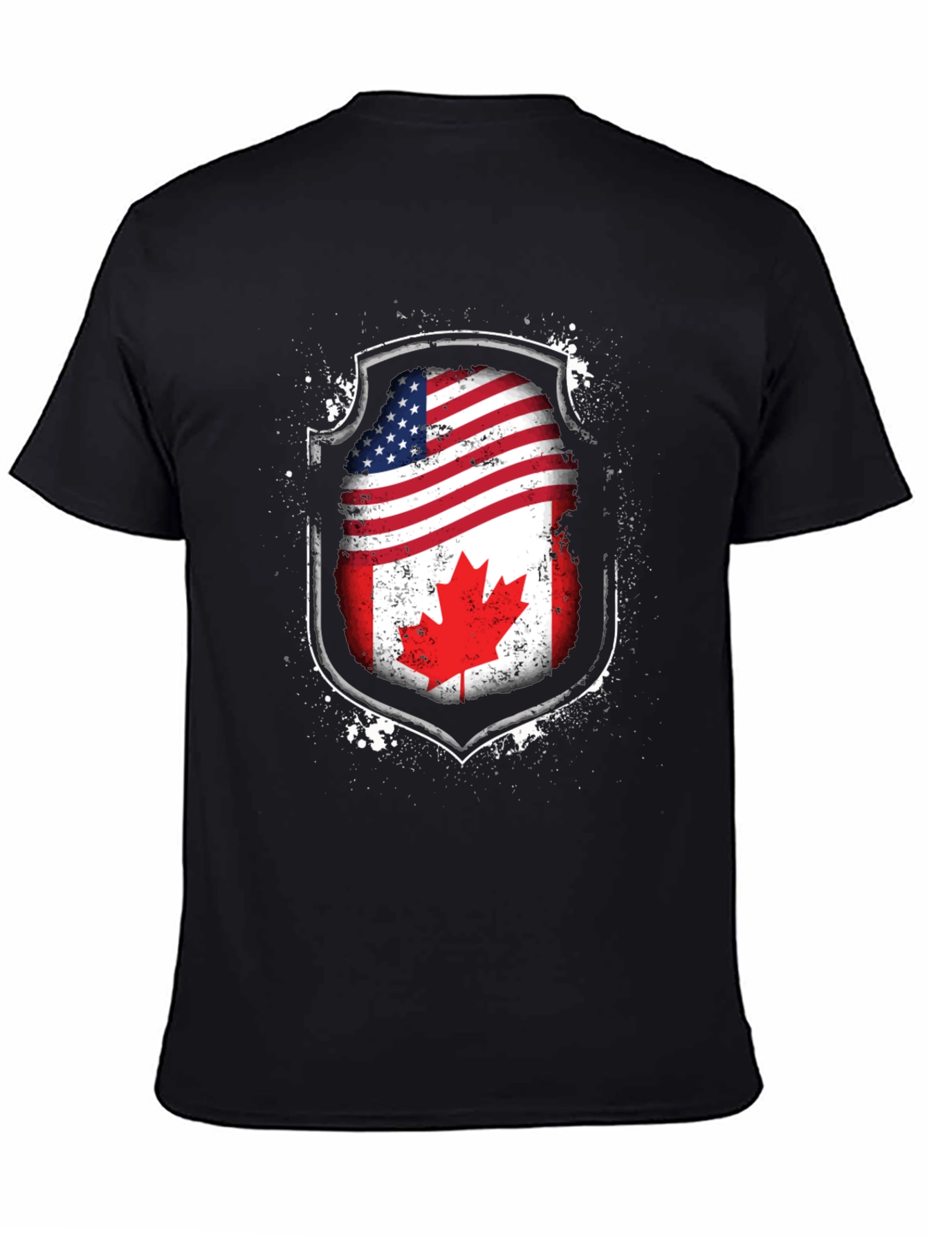 USA & Canada Flag Graphic T-Shirt - Patriotic Pride