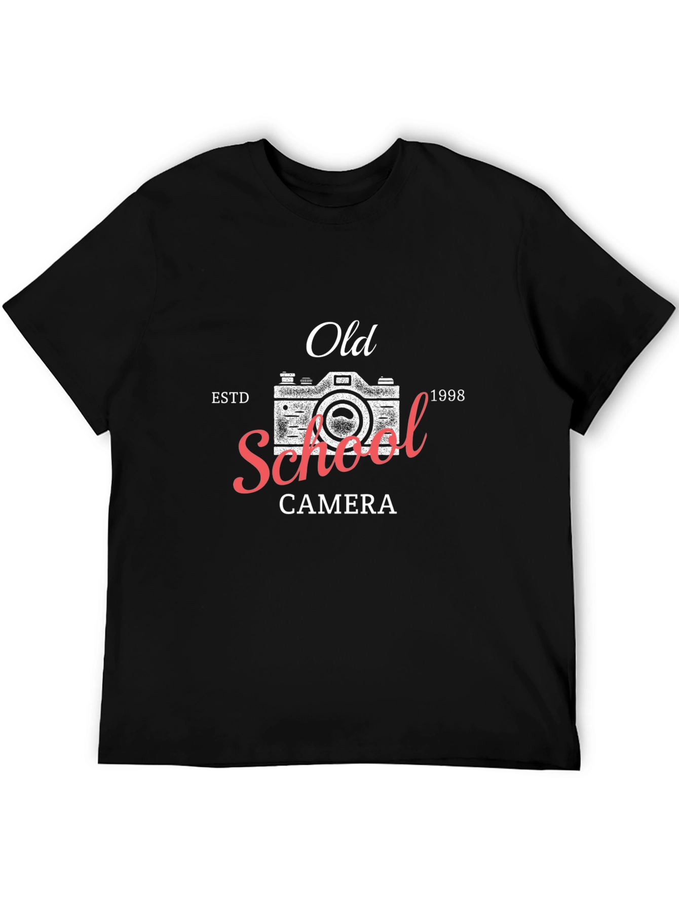 Old School Camera Black T-Shirt - Vintage Photography