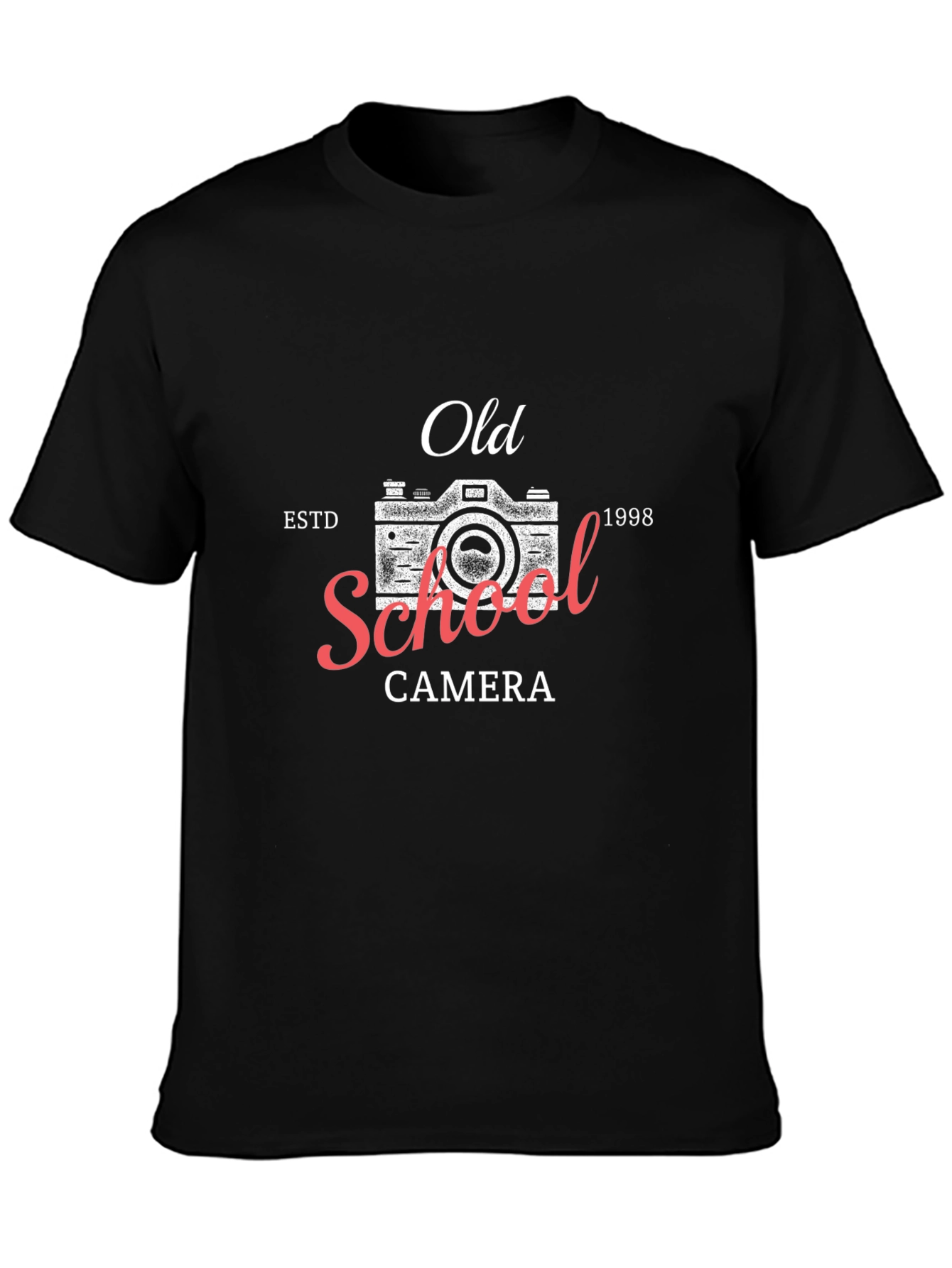 Old School Camera Black T-Shirt - Vintage Photography