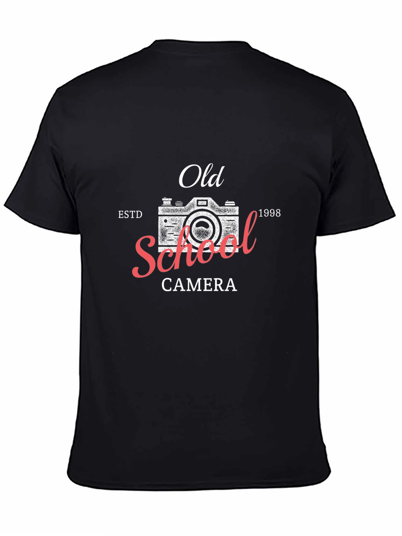 Old School Camera Black T-Shirt - Vintage Photography