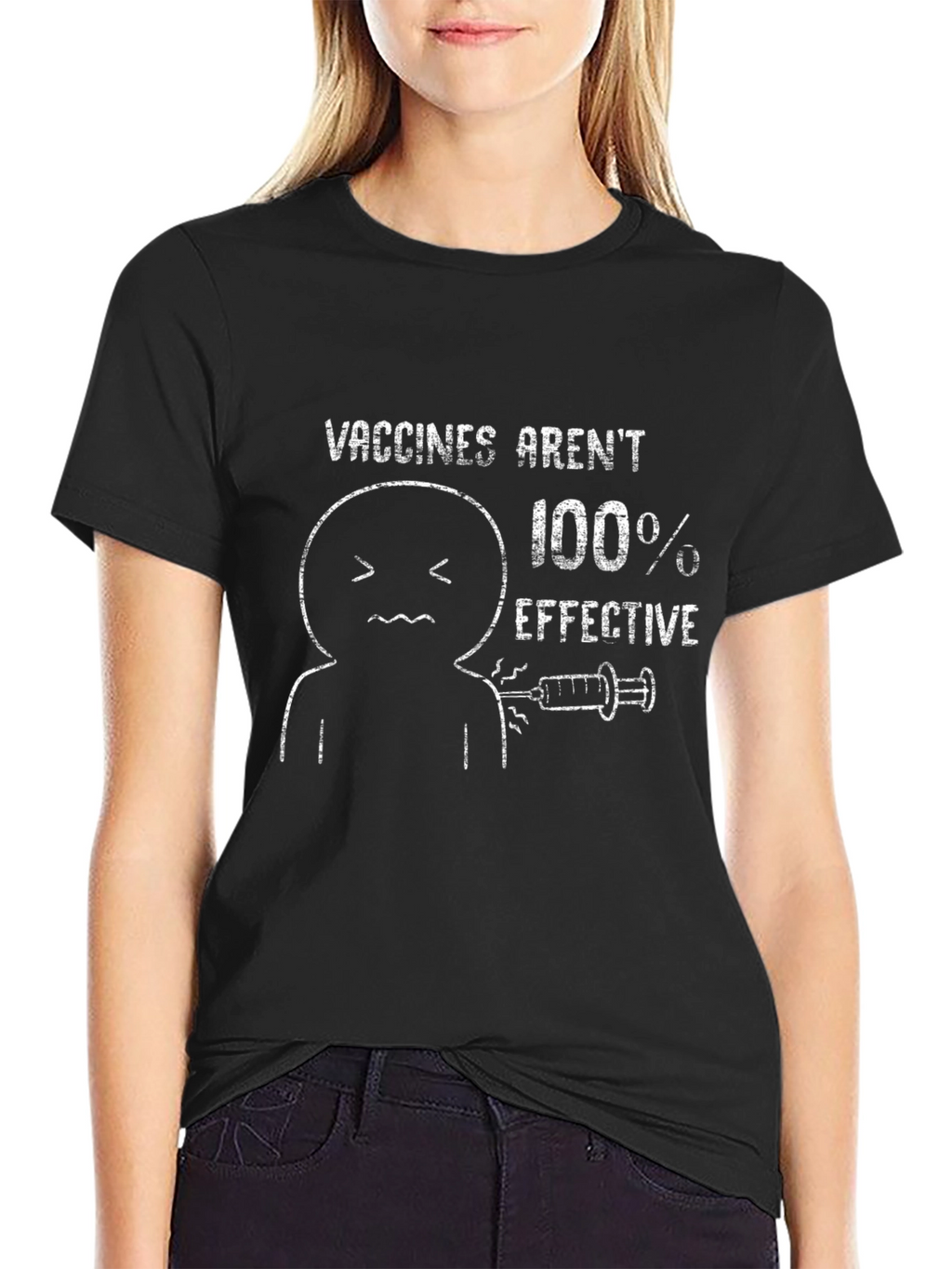 Vaccine Skeptic Graphic Tee - Not 100% Effective T-Shirt