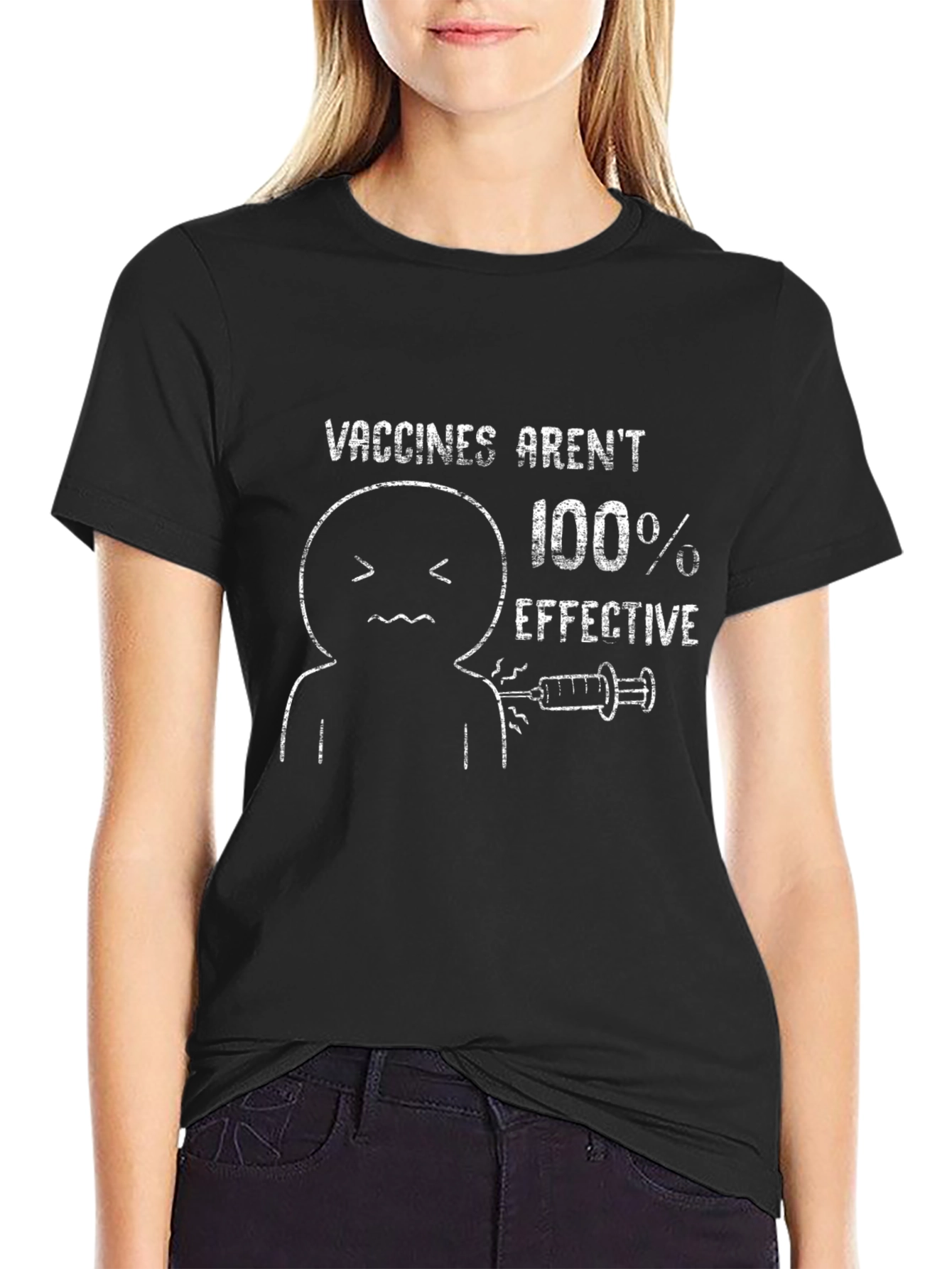 Vaccine Skeptic Graphic Tee - Not 100% Effective T-Shirt