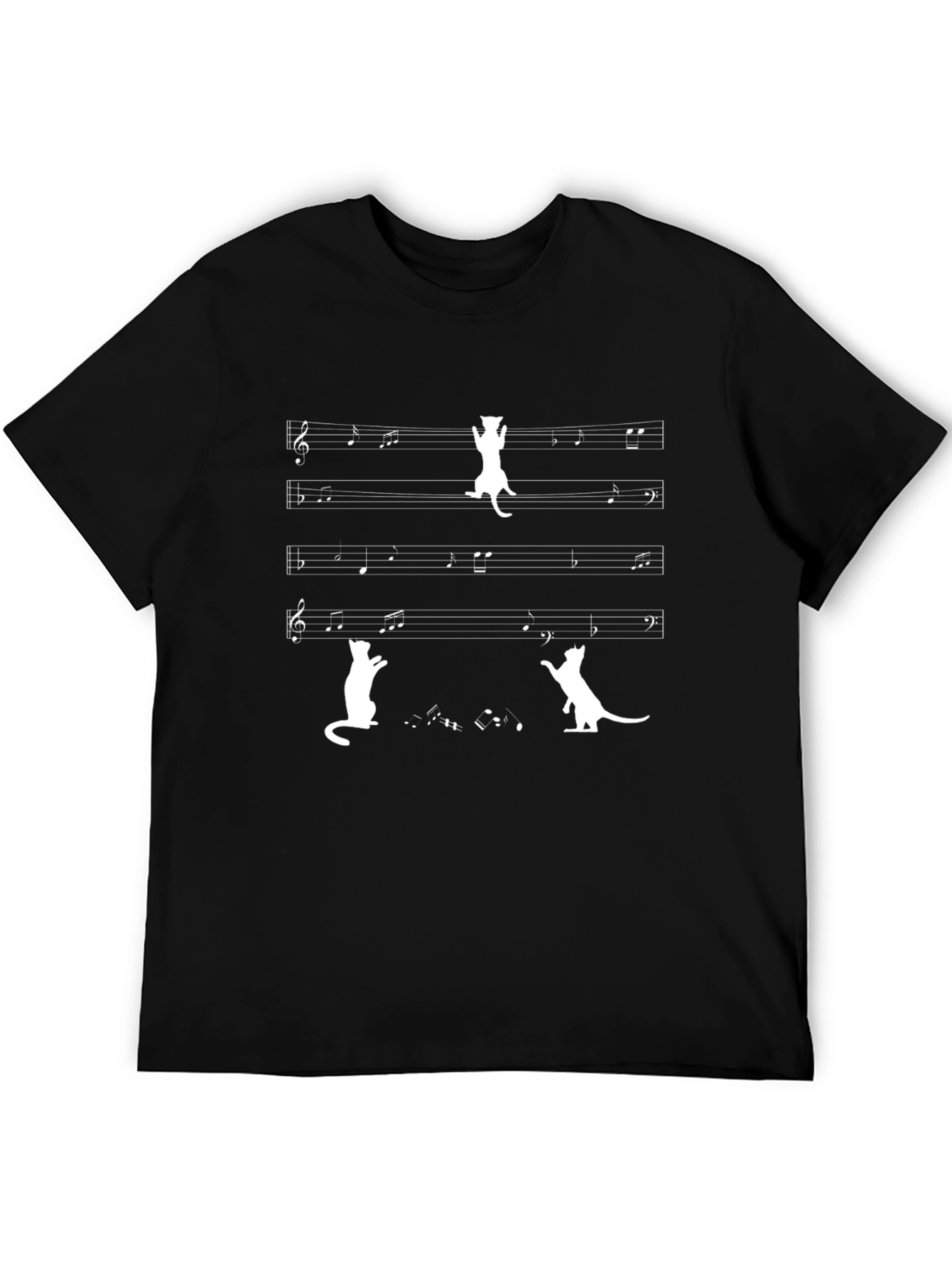 Musical Cat T-Shirt: Whimsical Music Lover Tee