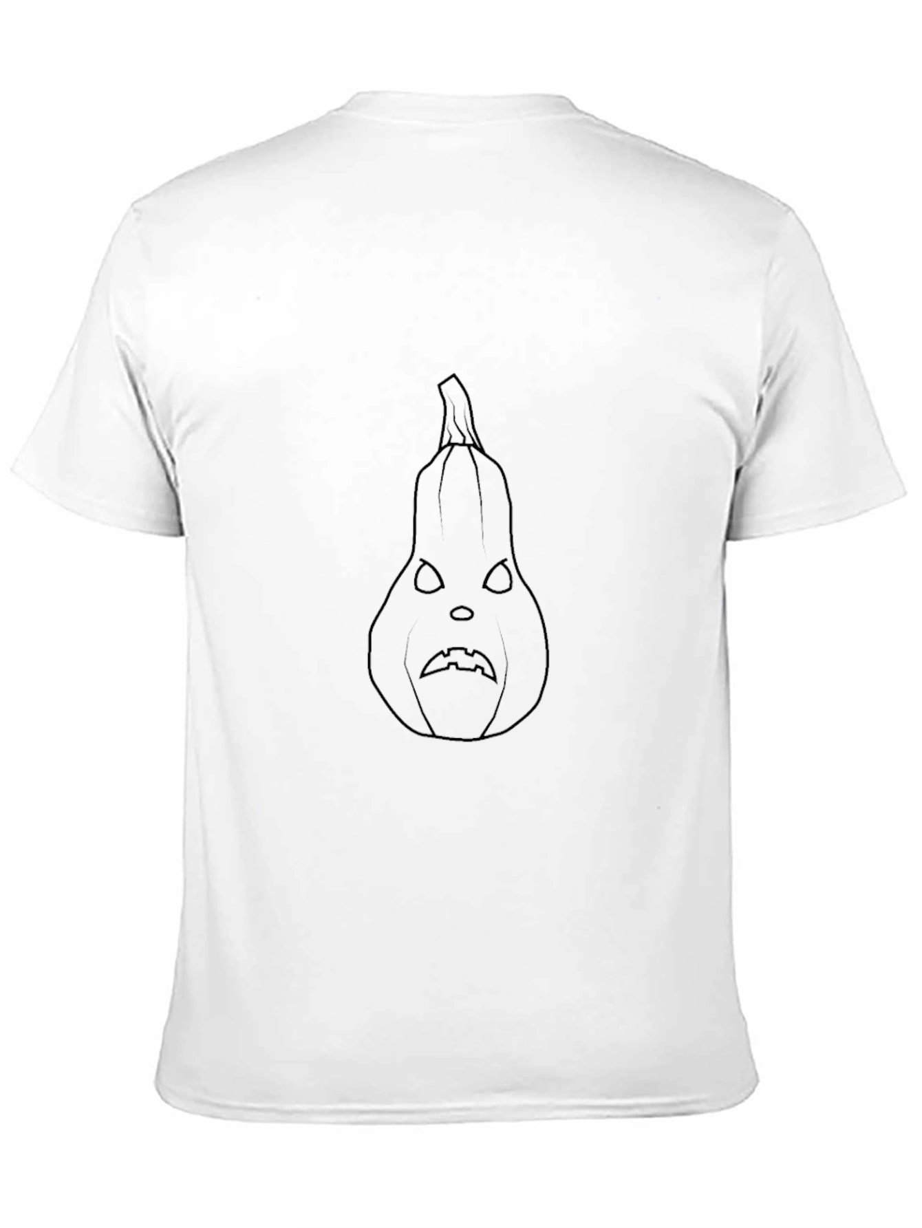 Pumpkin Face Outline Black T-Shirt