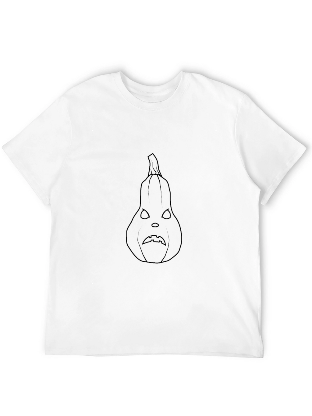 Pumpkin Face Outline Black T-Shirt