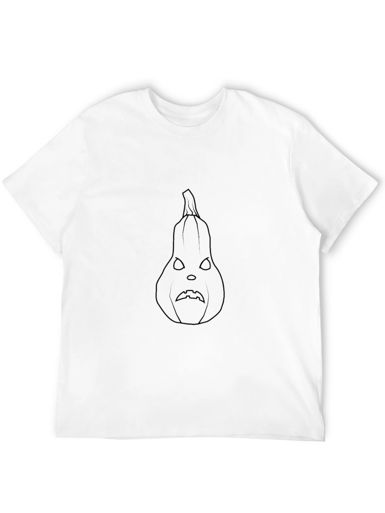 Pumpkin Face Outline Black T-Shirt