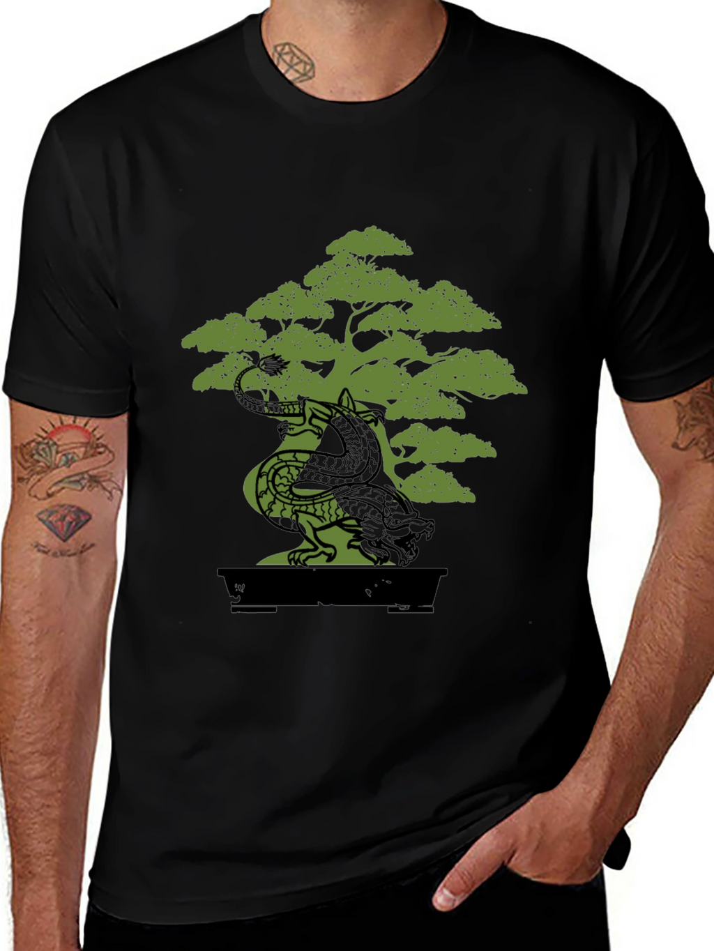 Dragon Bonsai Graphic Tee - Unique Design