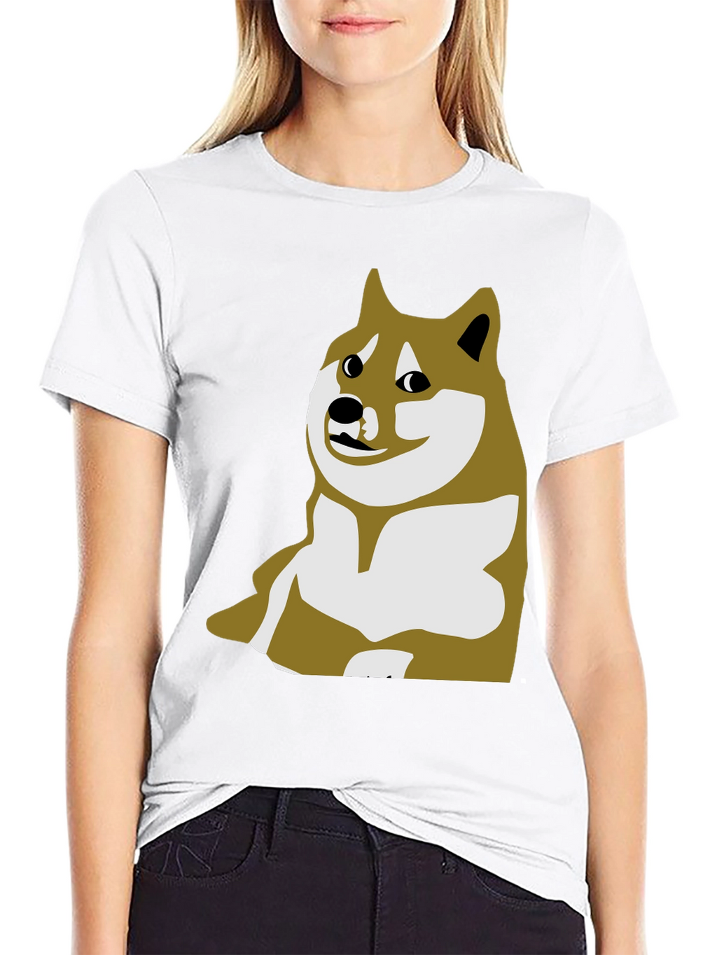 Doge Meme Graphic Tee - Black Crew Neck T-Shirt