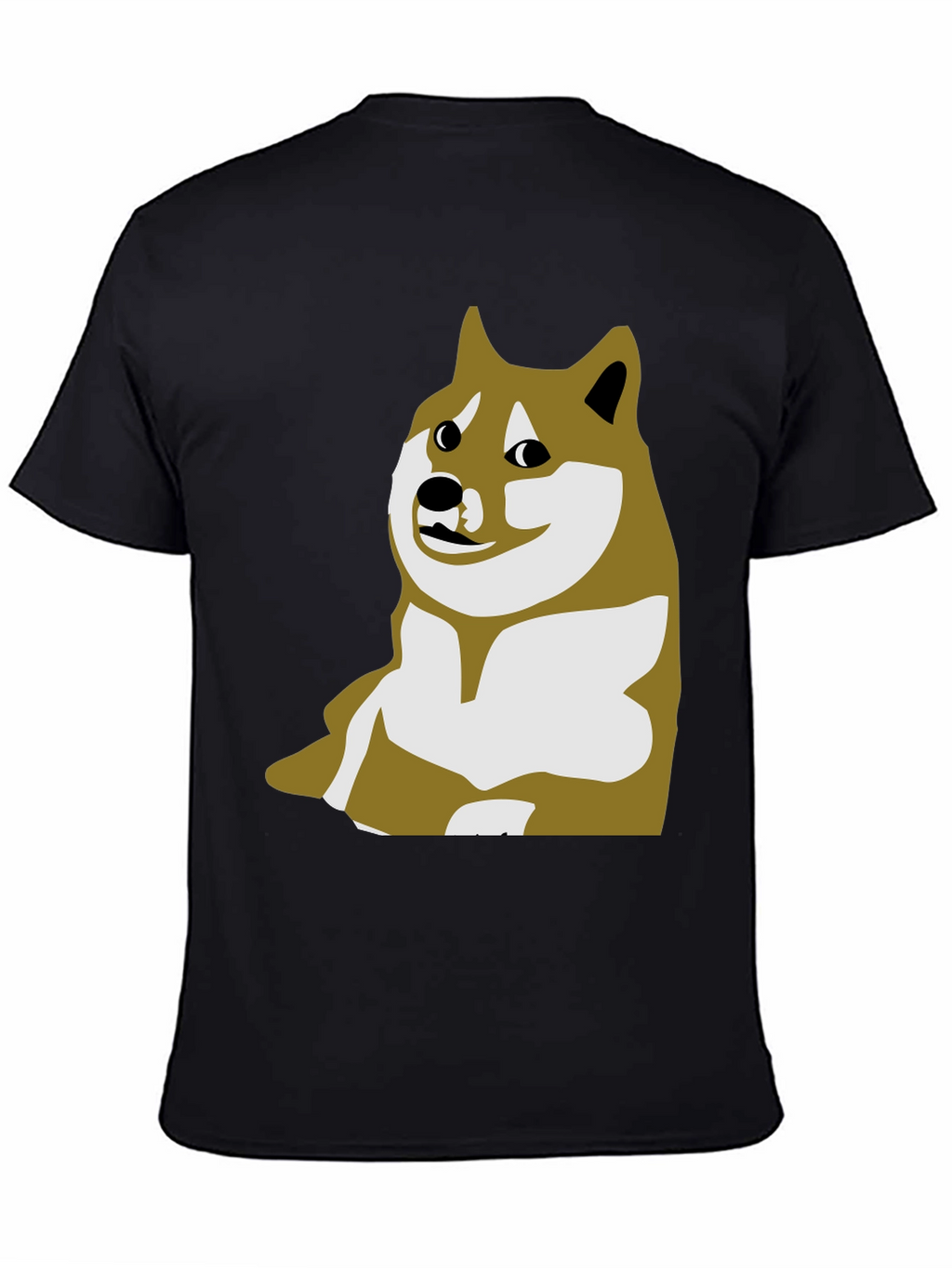 Doge Meme Graphic Tee - Black Crew Neck T-Shirt