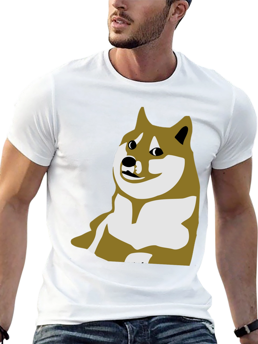 Doge Meme Graphic Tee - Black Crew Neck T-Shirt