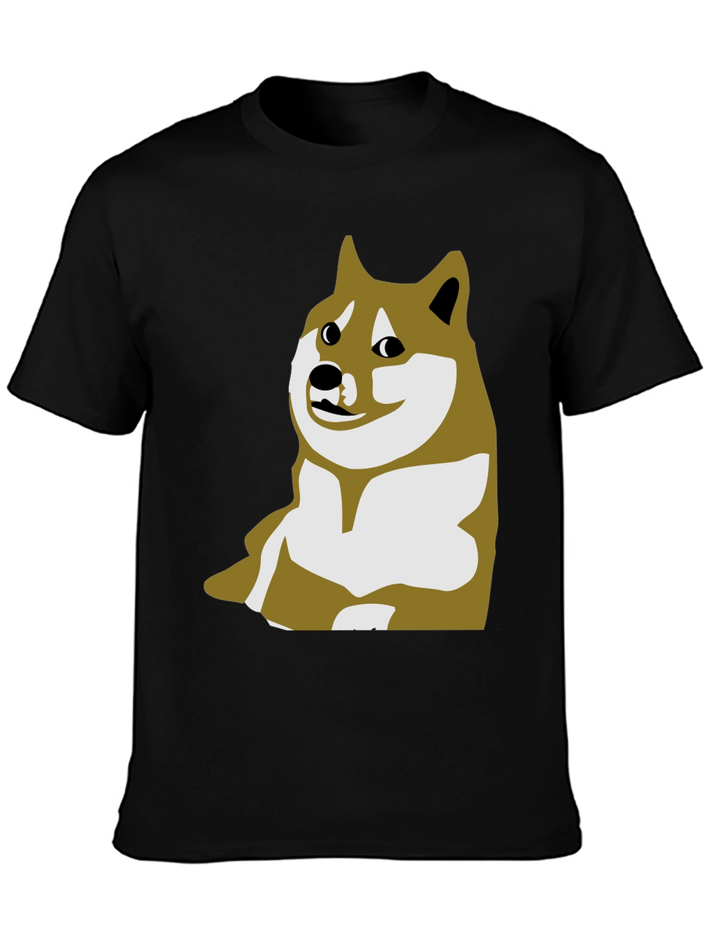 Doge Meme Graphic Tee - Black Crew Neck T-Shirt