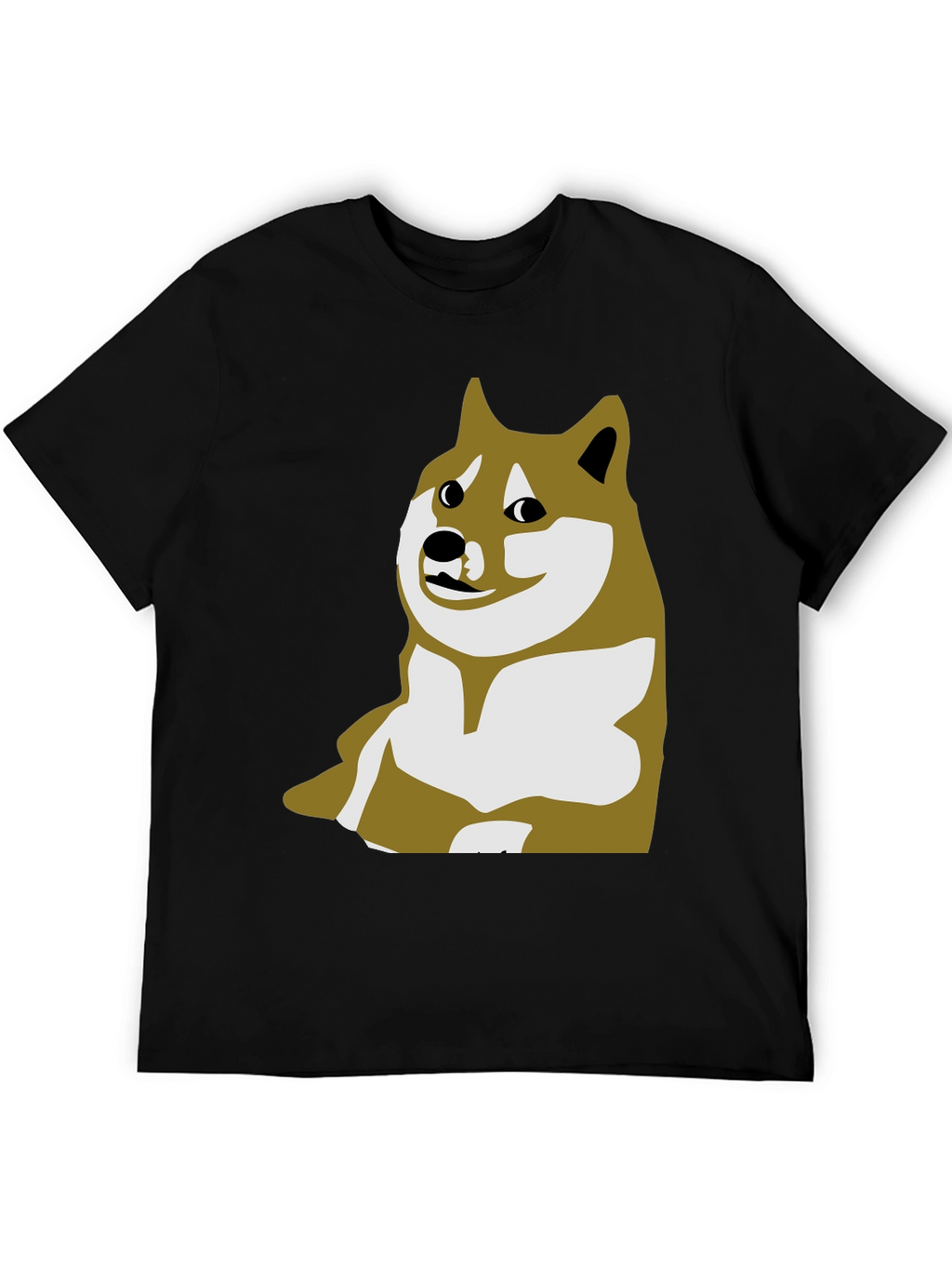 Doge Meme Graphic Tee - Black Crew Neck T-Shirt