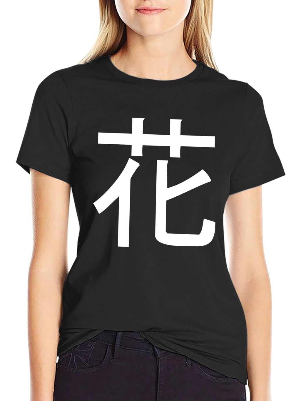 Floral Kanji T-Shirt - Black