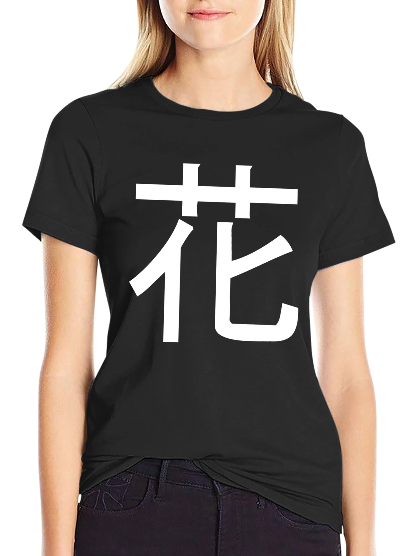 Floral Kanji T-Shirt - Black