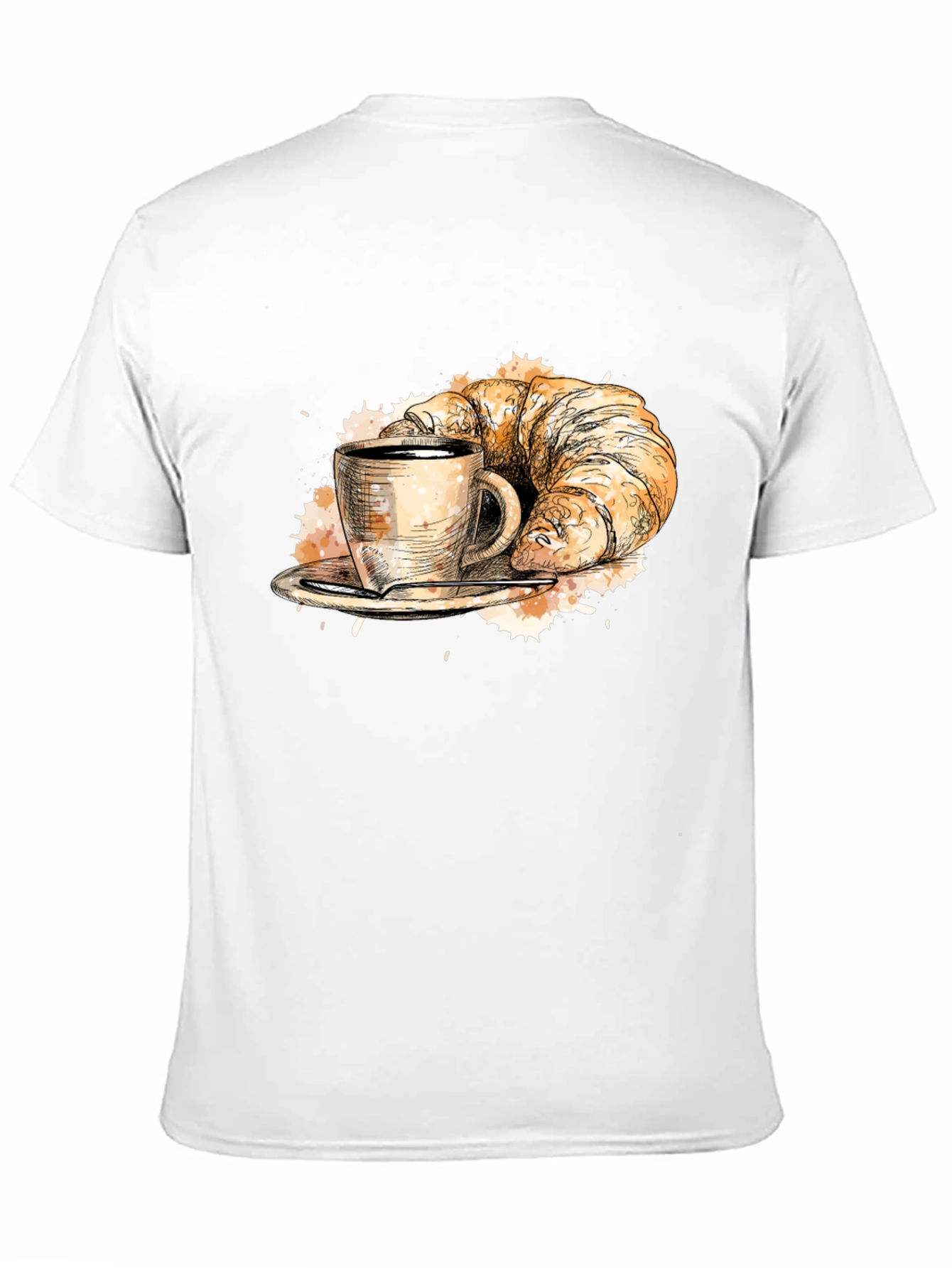 Coffee & Croissant Black Graphic Tee