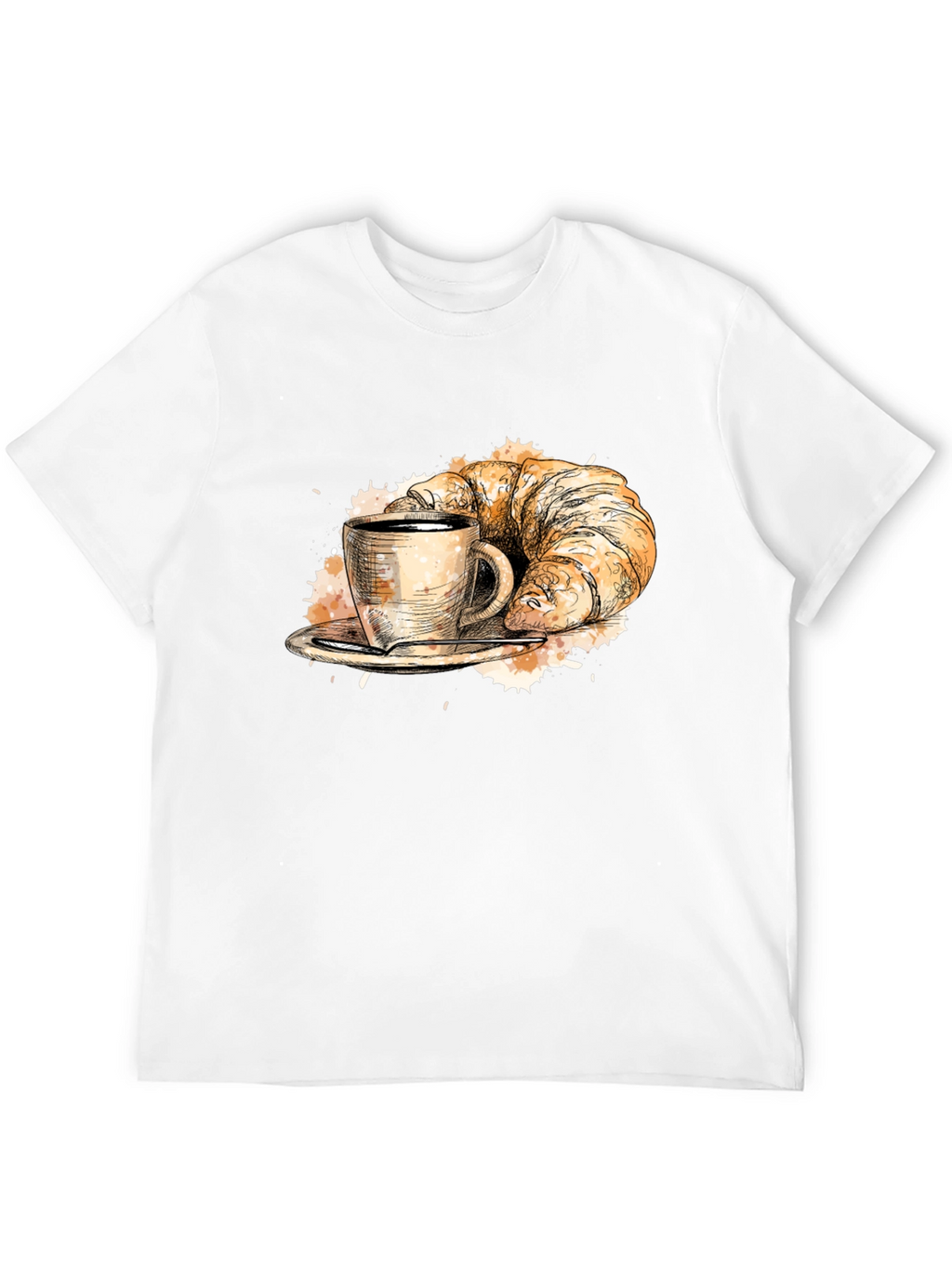 Coffee & Croissant Black Graphic Tee