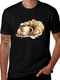 Coffee & Croissant Black Graphic Tee