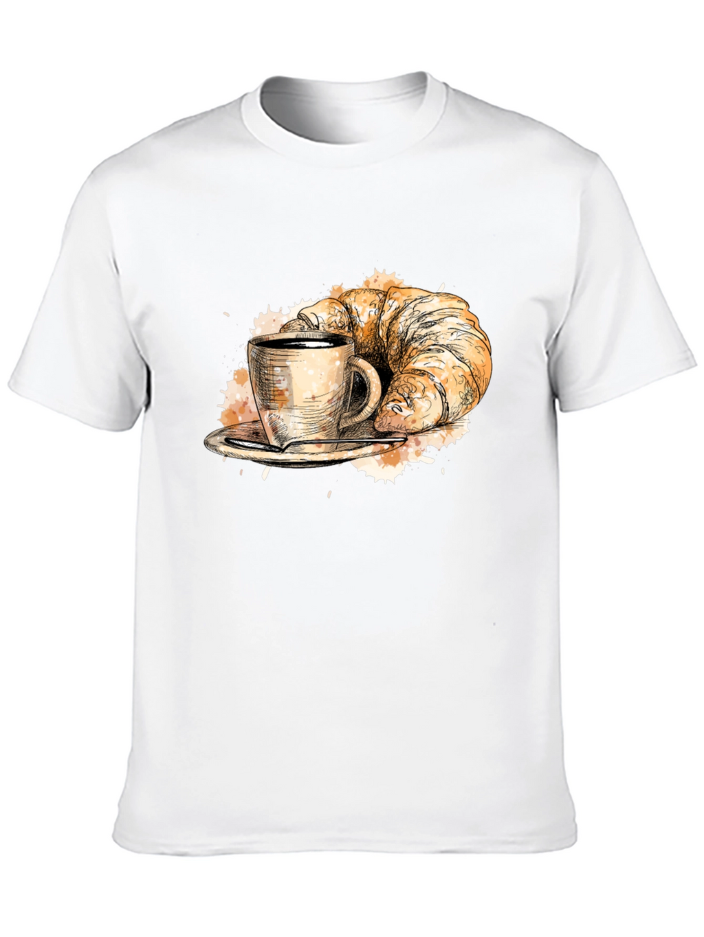 Coffee & Croissant Black Graphic Tee