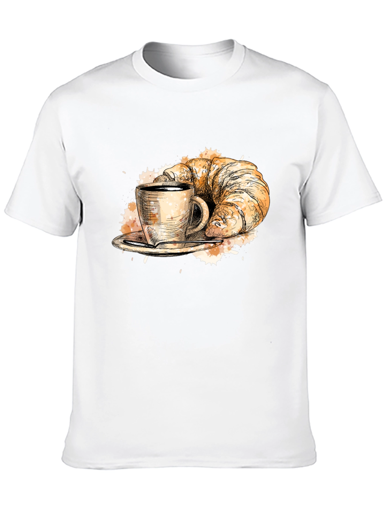 Coffee & Croissant Black Graphic Tee
