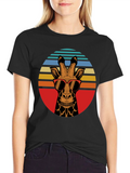Retro Giraffe Sunglasses Graphic Tee