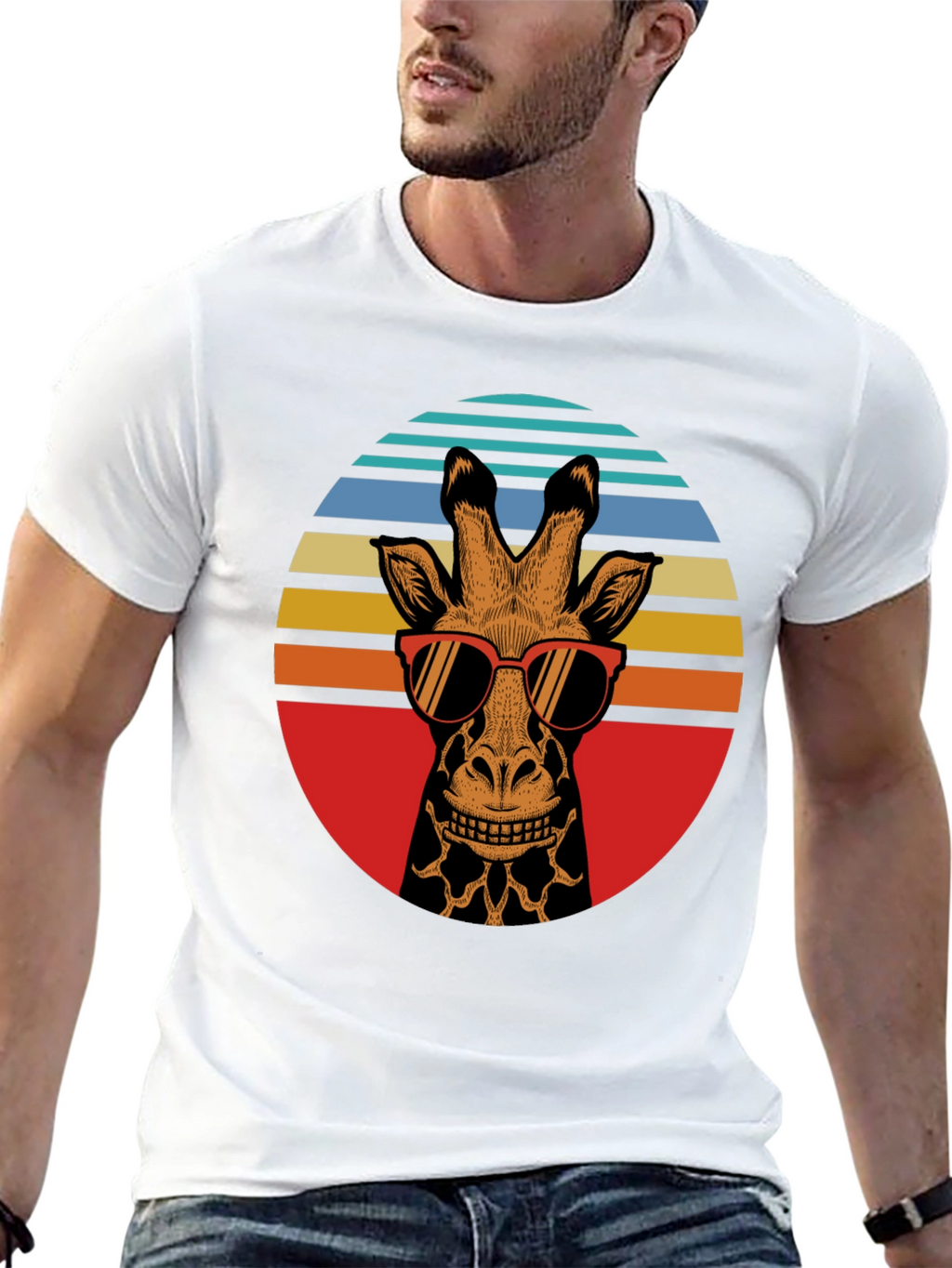 Retro Giraffe Sunglasses Graphic Tee