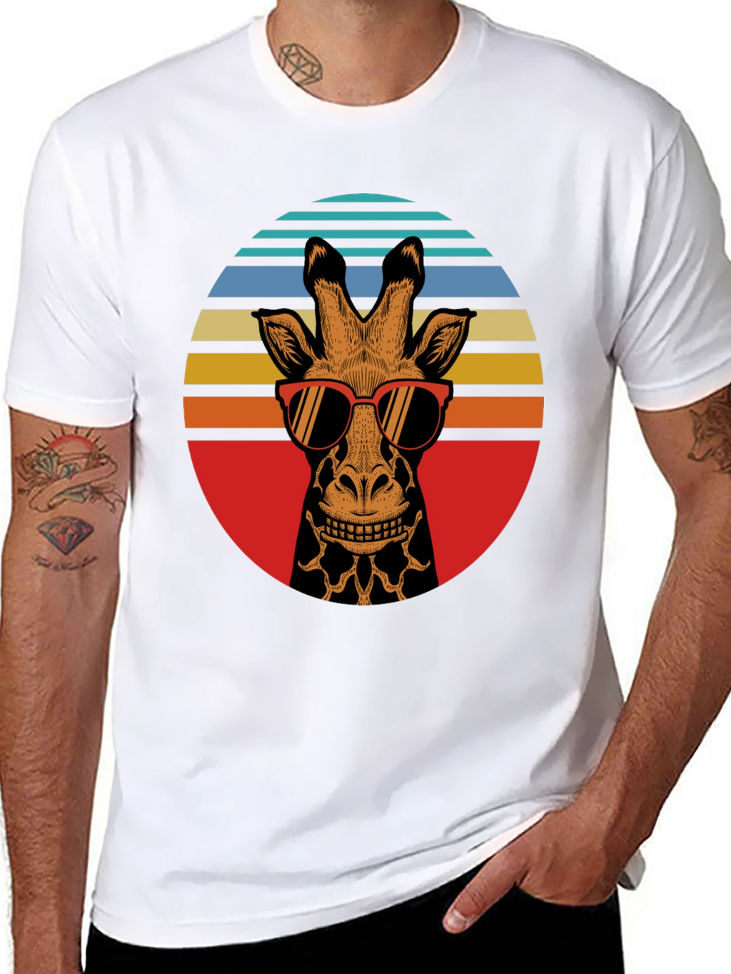 Retro Giraffe Sunglasses Graphic Tee