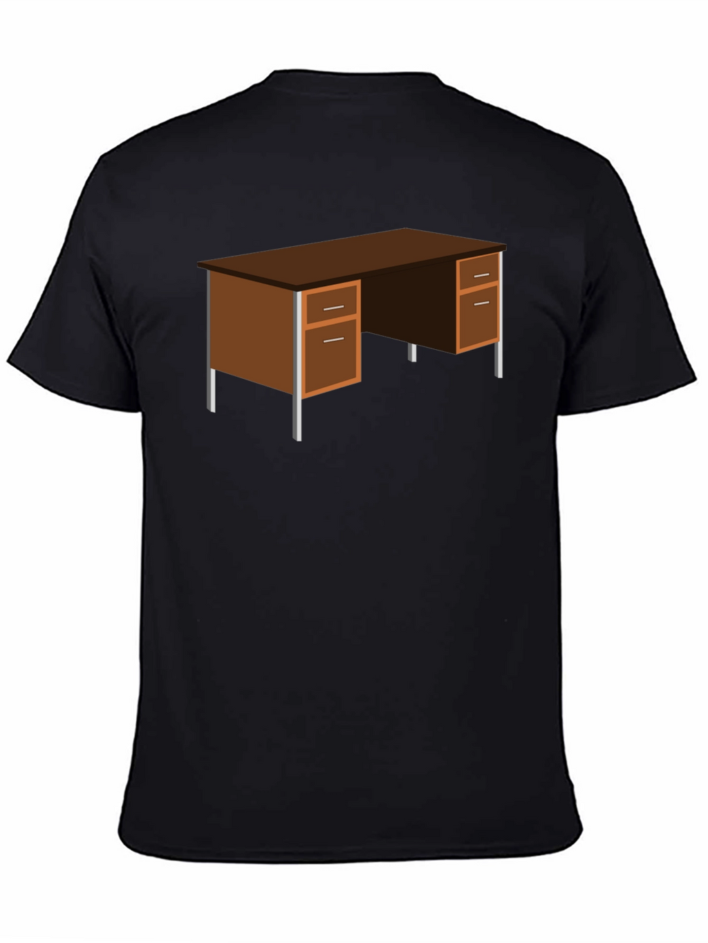 Office Desk Graphic T-Shirt - Black