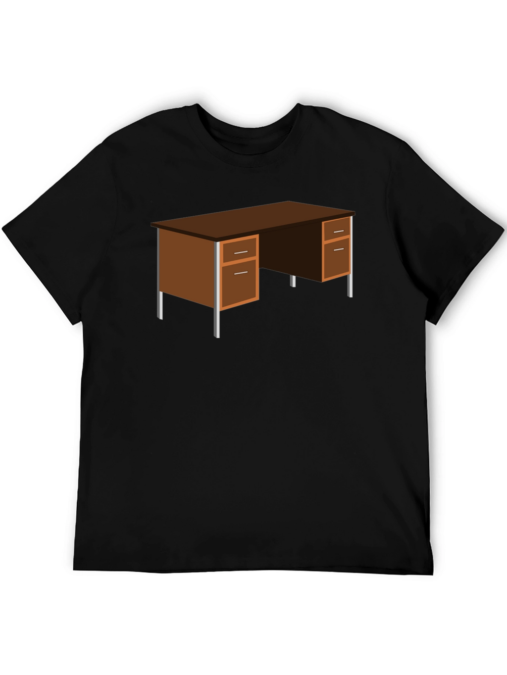 Office Desk Graphic T-Shirt - Black