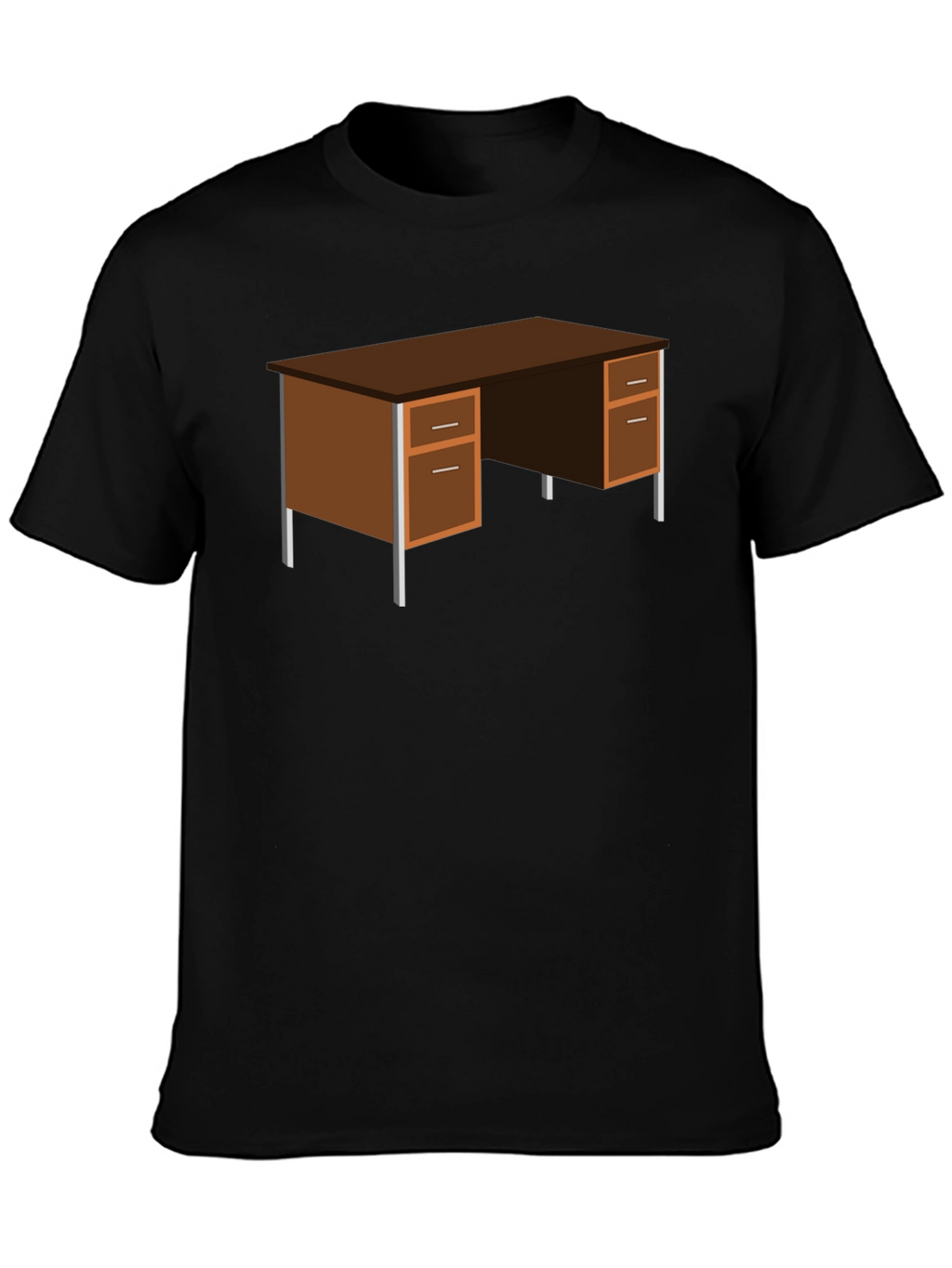 Office Desk Graphic T-Shirt - Black