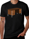 Office Desk Graphic T-Shirt - Black