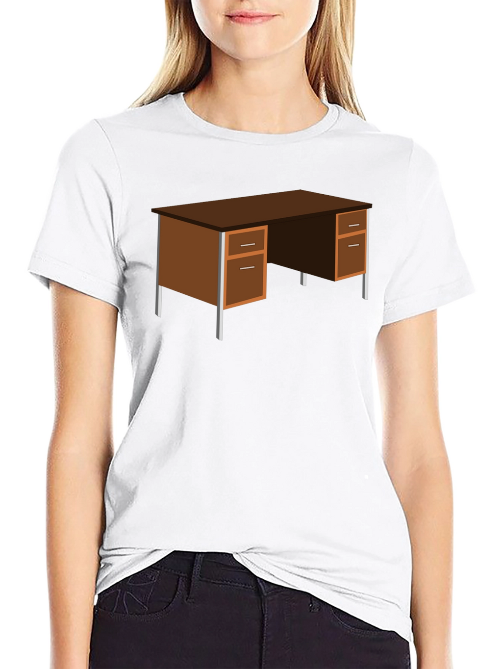 Office Desk Graphic T-Shirt - Black