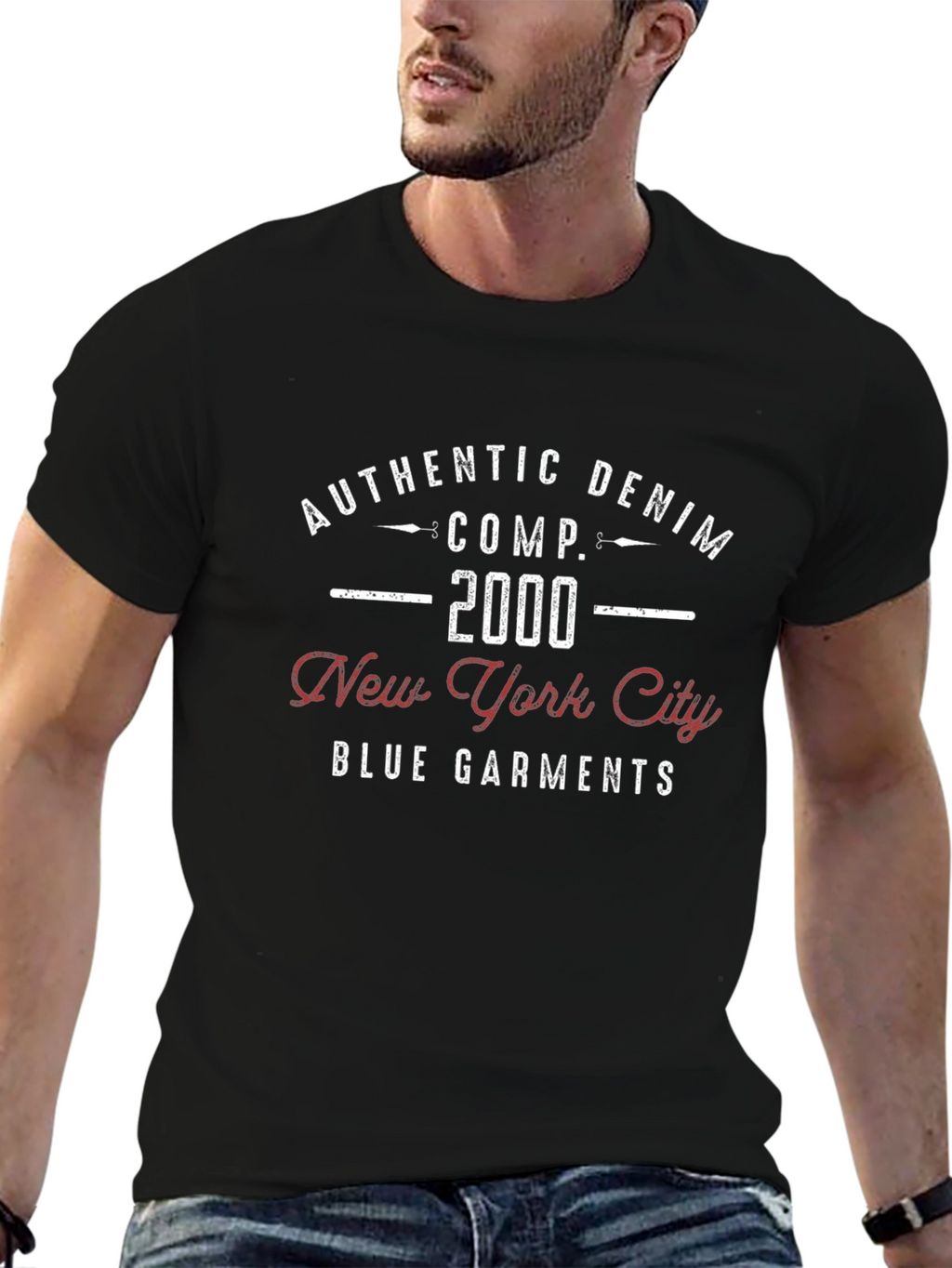 Authentic Denim Graphic Tee - New York City