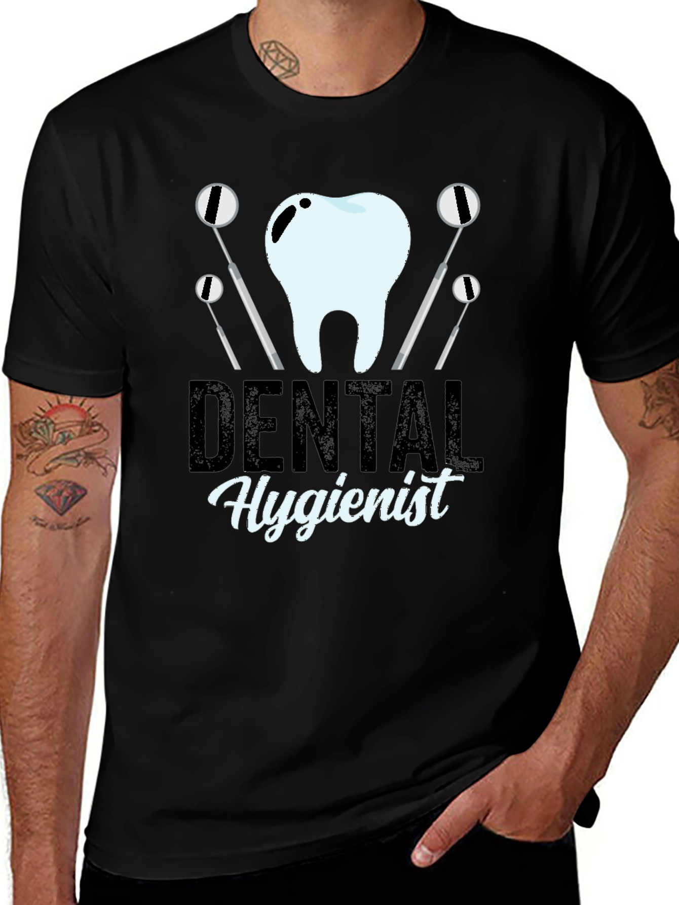 Dental Hygienist T-Shirt - Black Graphic Tee