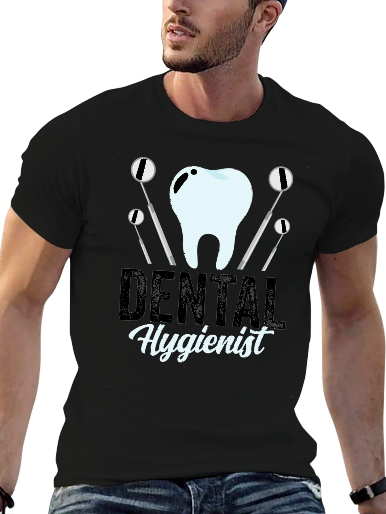 Dental Hygienist T-Shirt - Black Graphic Tee