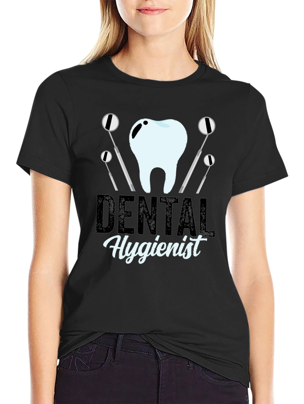 Dental Hygienist T-Shirt - Black Graphic Tee