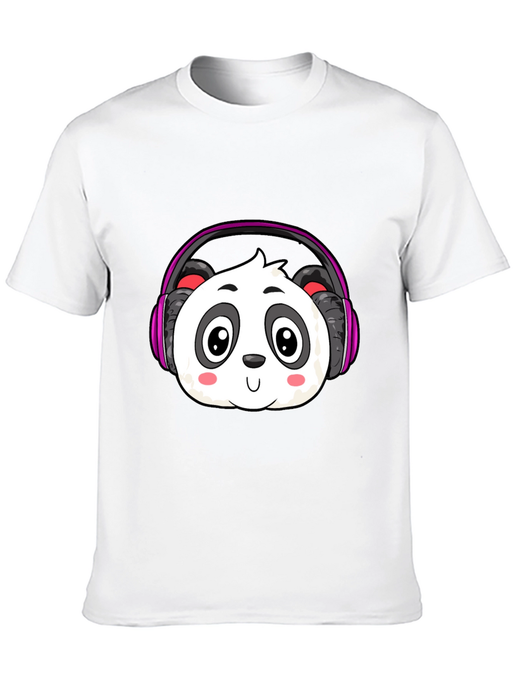 Cute Panda Headphones Graphic T-Shirt