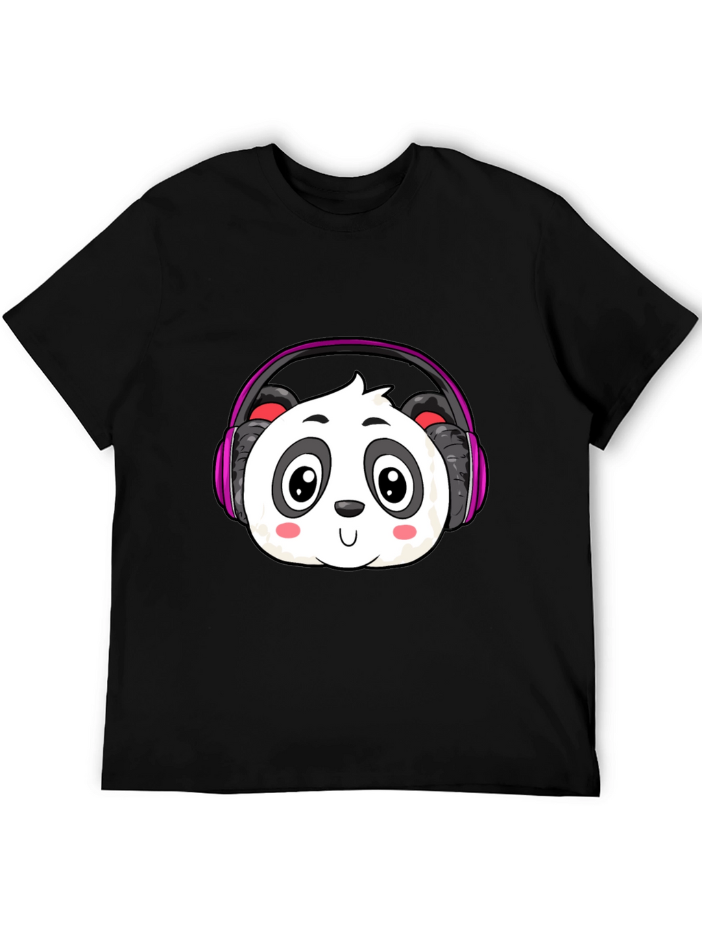 Cute Panda Headphones Graphic T-Shirt