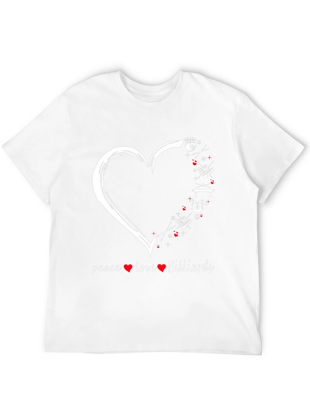 Peace Love Billiards T-Shirt - Pool Player Gift