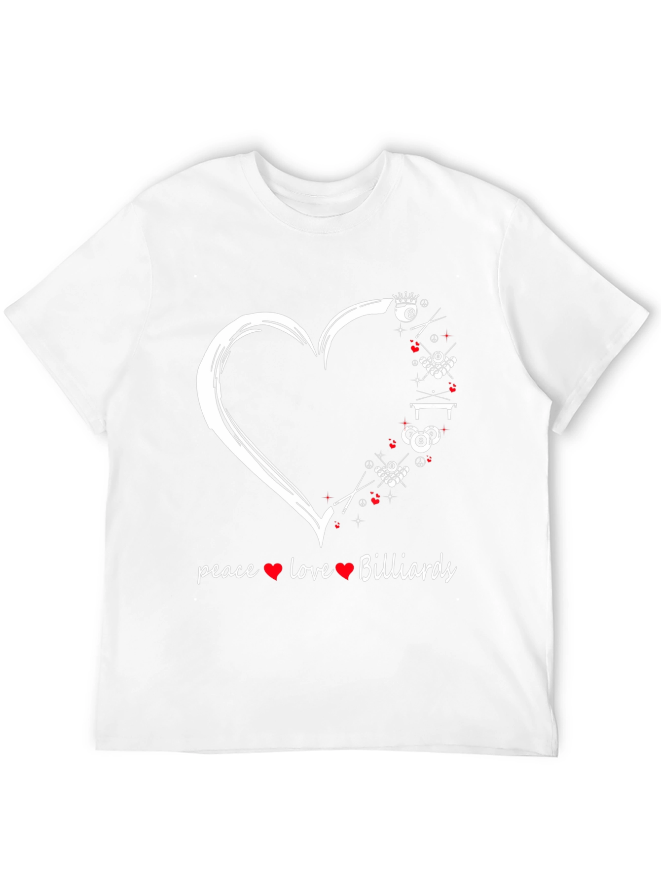 Peace Love Billiards T-Shirt - Pool Player Gift
