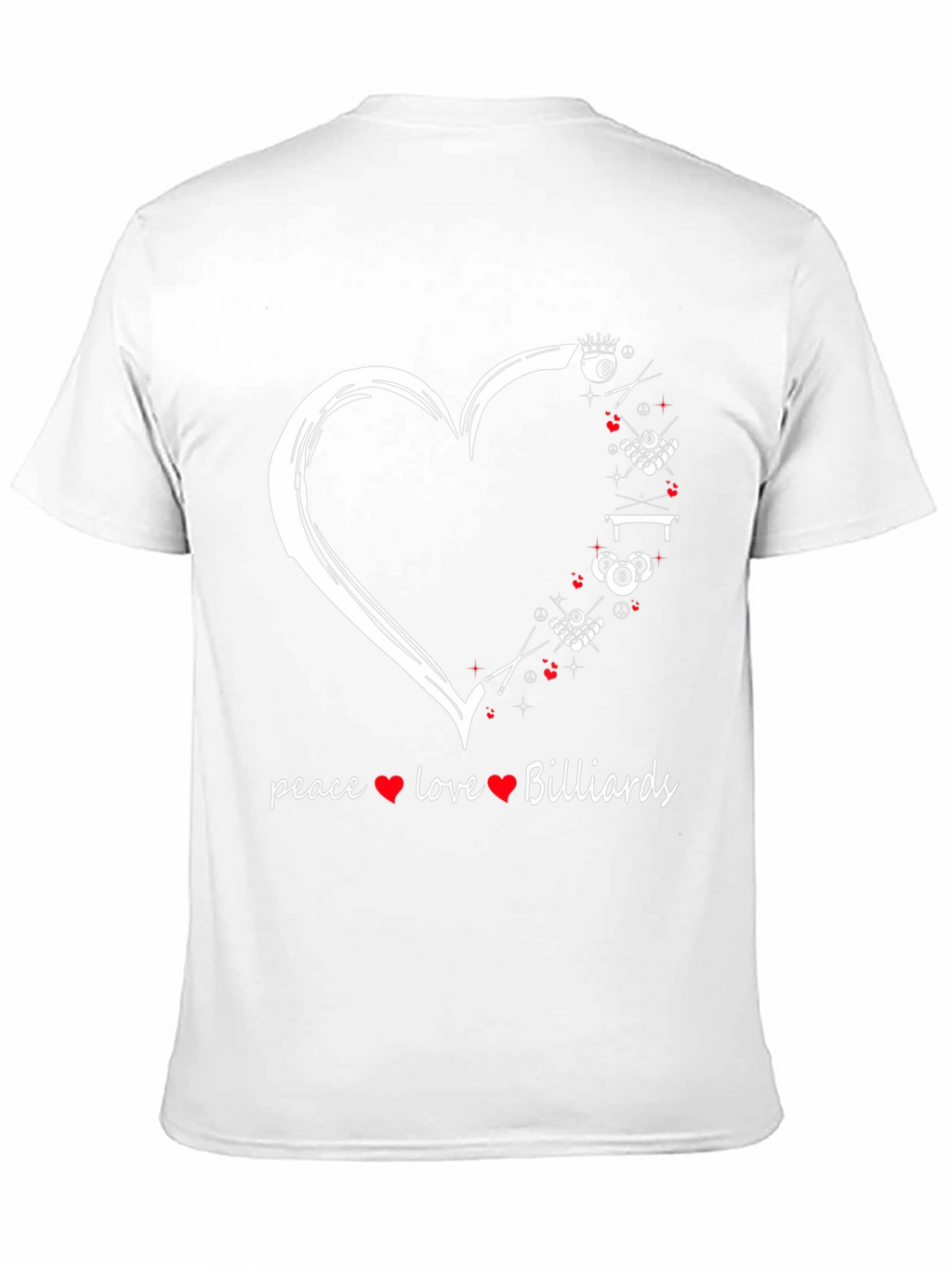 Peace Love Billiards T-Shirt - Pool Player Gift