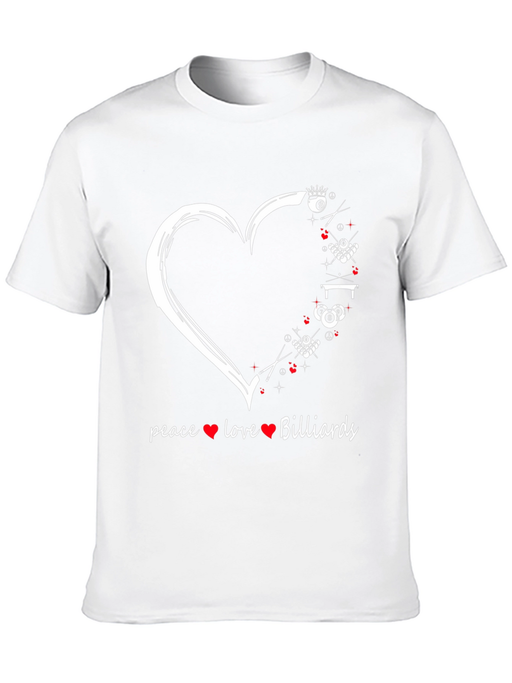 Peace Love Billiards T-Shirt - Pool Player Gift