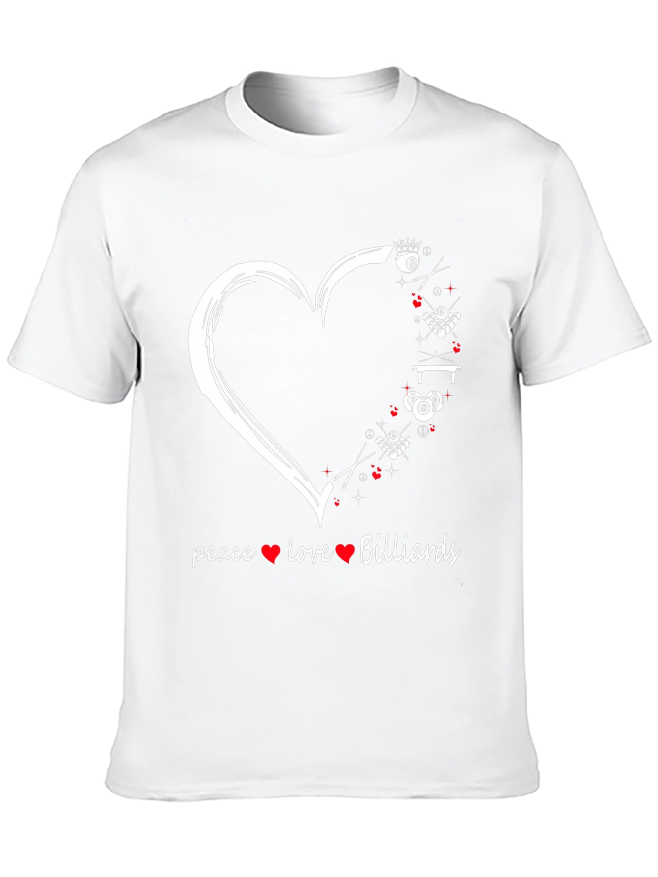 Peace Love Billiards T-Shirt - Pool Player Gift