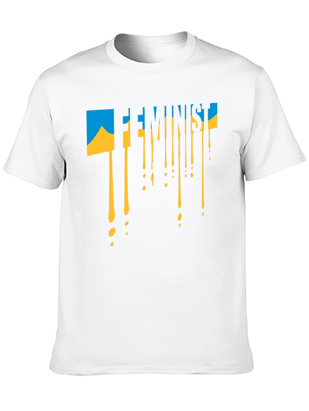 Feminist Ukraine Flag Drip T-Shirt
