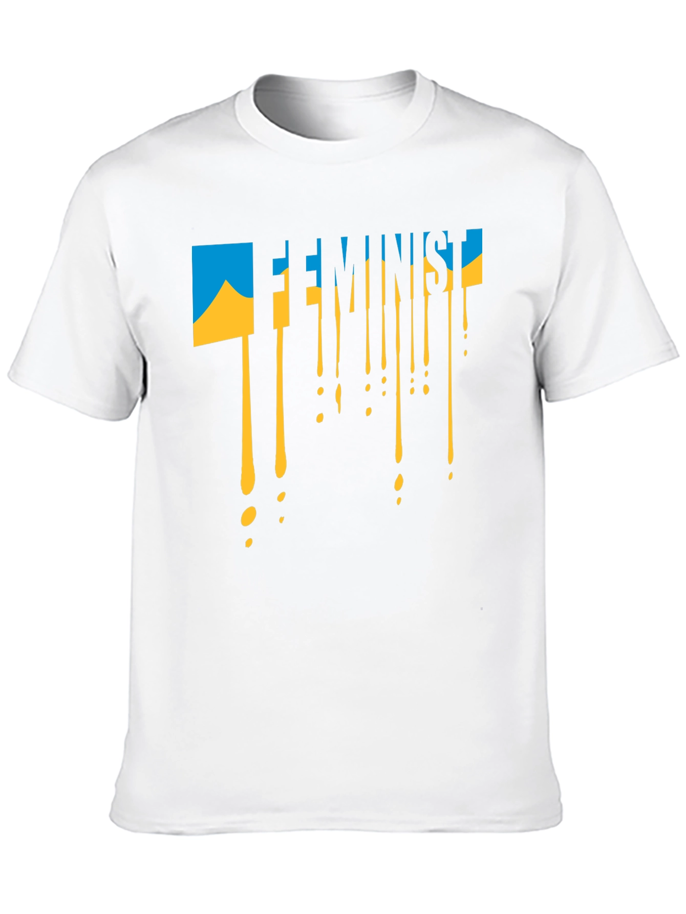 Feminist Ukraine Flag Drip T-Shirt