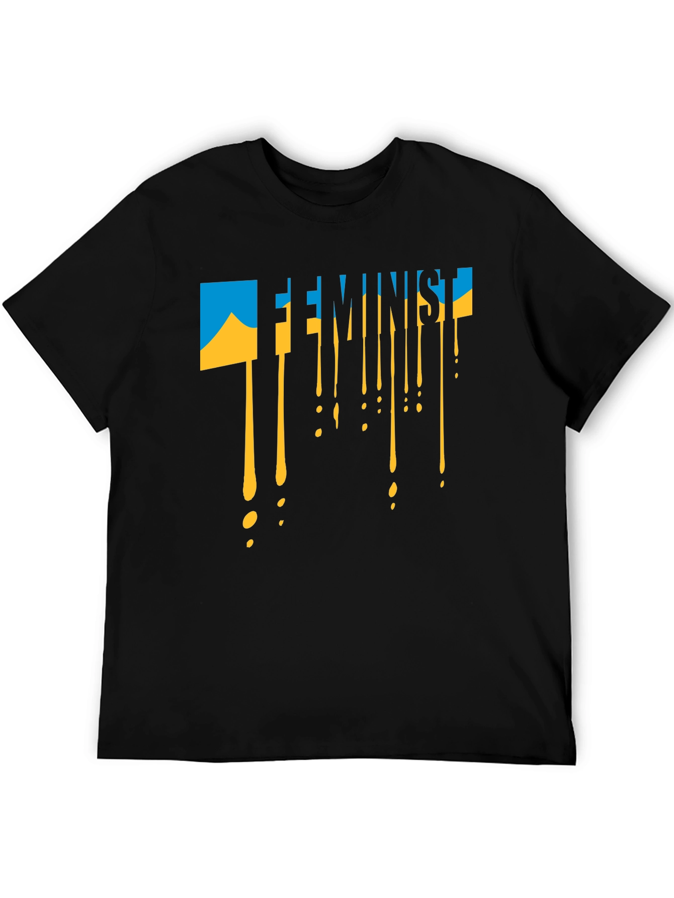 Feminist Ukraine Flag Drip T-Shirt