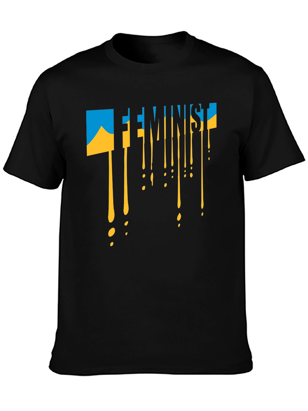 Feminist Ukraine Flag Drip T-Shirt