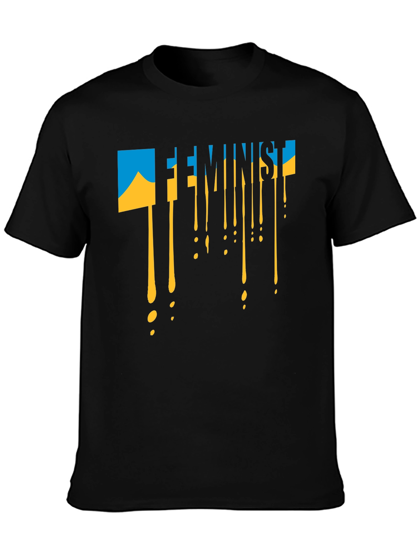 Feminist Ukraine Flag Drip T-Shirt