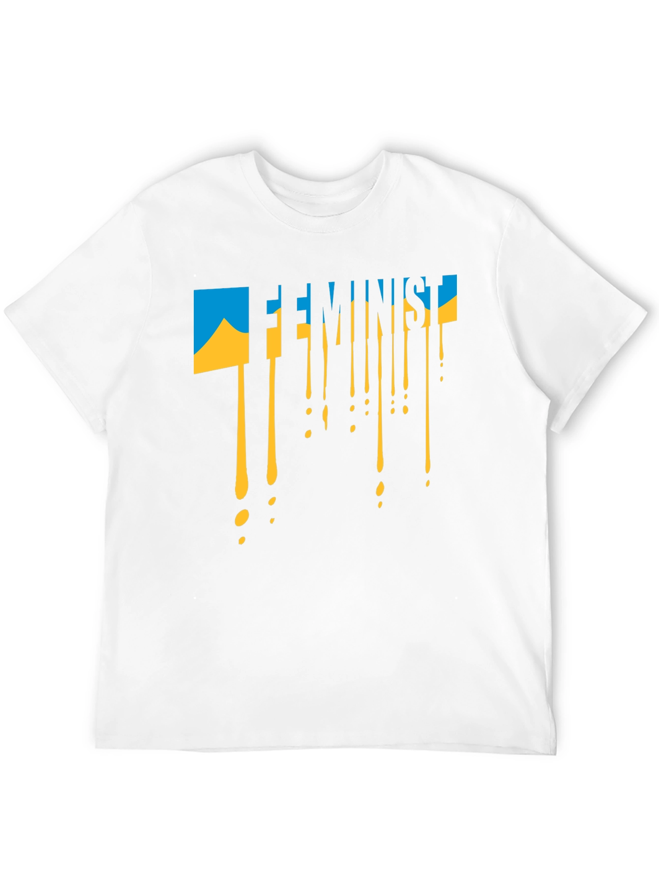 Feminist Ukraine Flag Drip T-Shirt