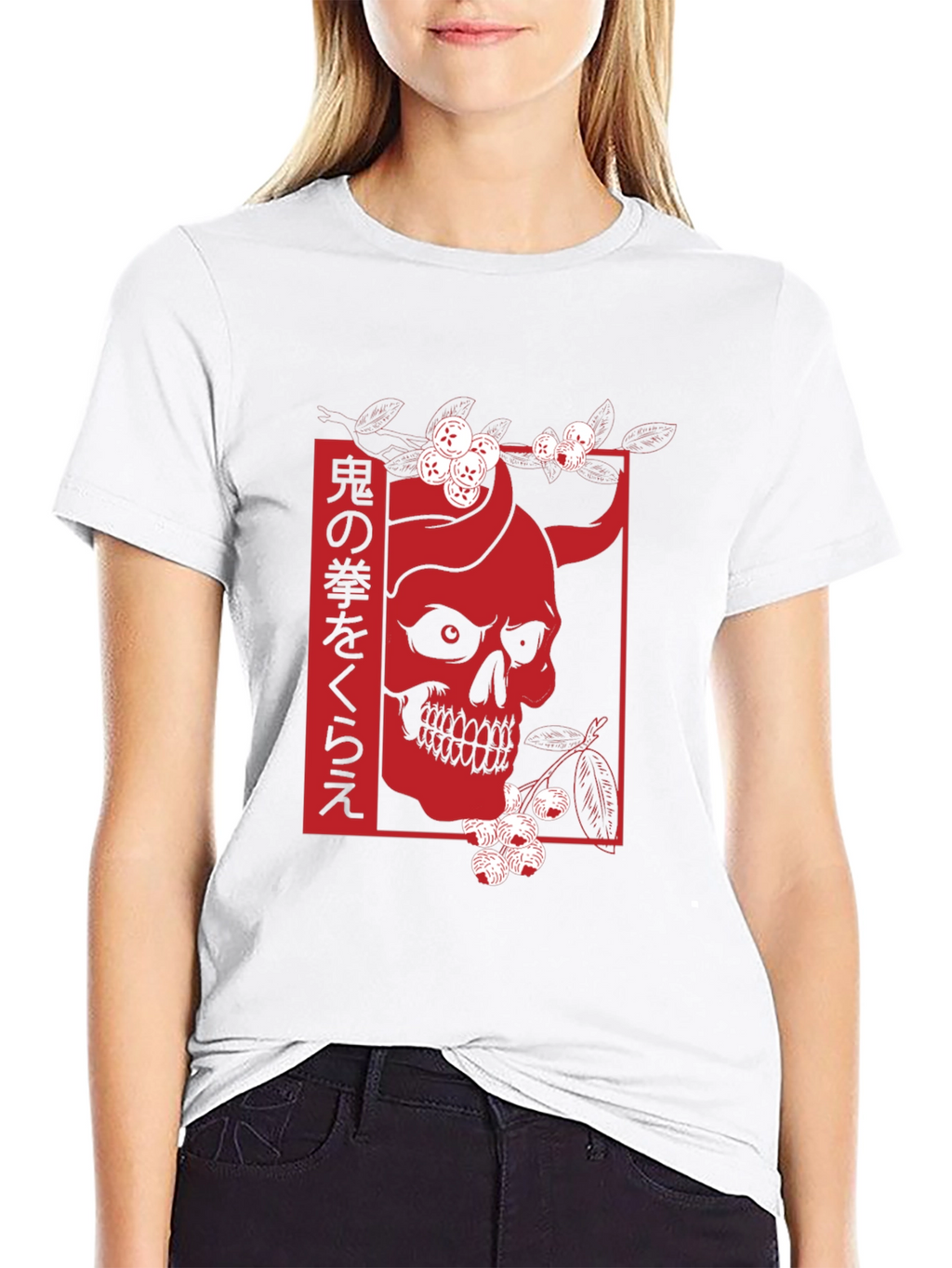 Japanese Oni Skull Graphic Tee